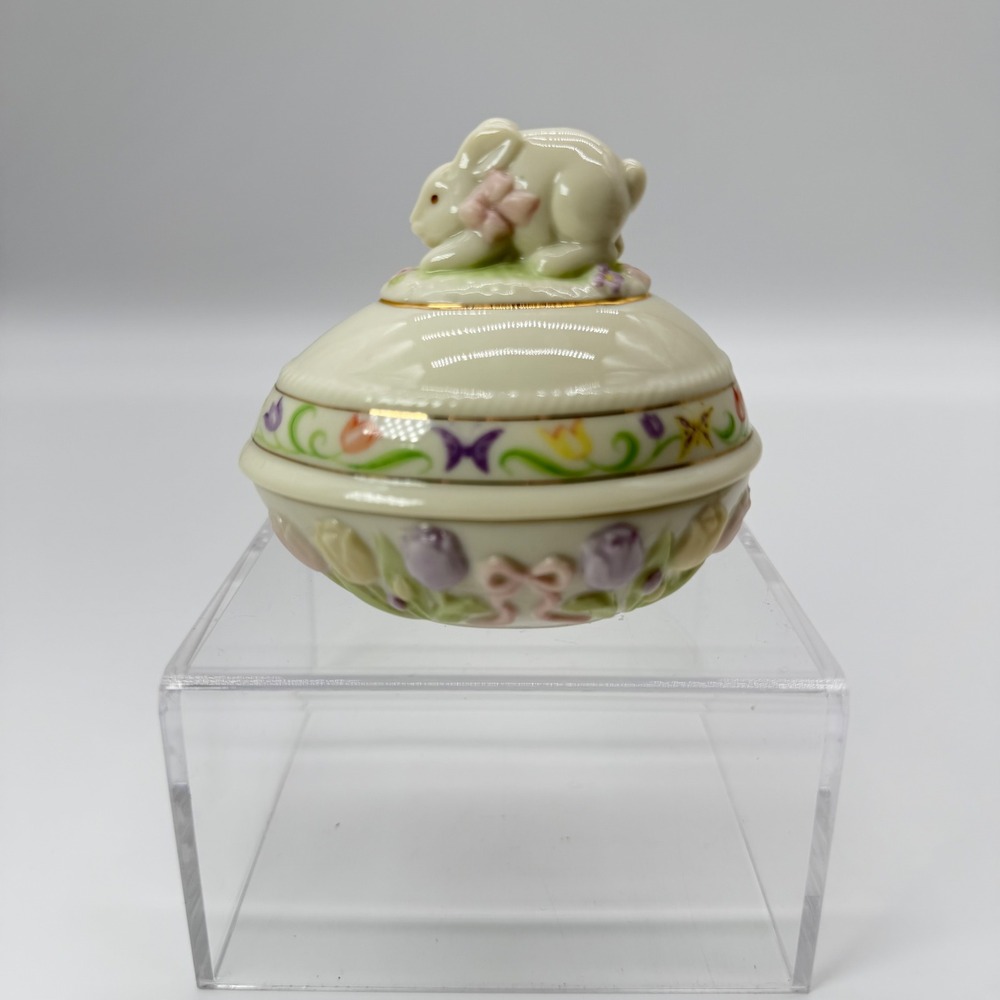Lenox The Bunny Easter Egg Limited Edition 2000 Trinket Ivory Gold Trim